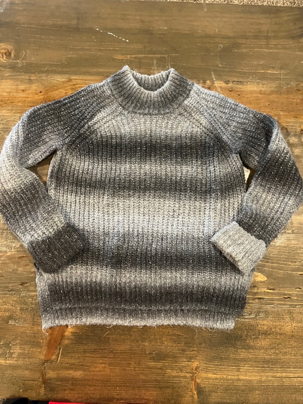 Old Navy Charcoal to Light Gray Ombre Knit Pullover